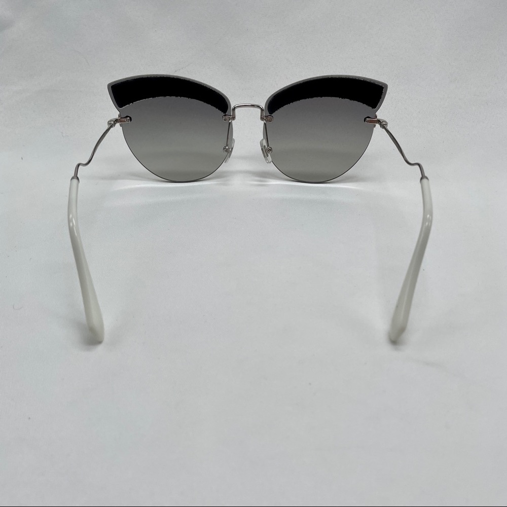 Miu Miu Cat Eye Sunglasses Grey Gradient Mirror - image 3